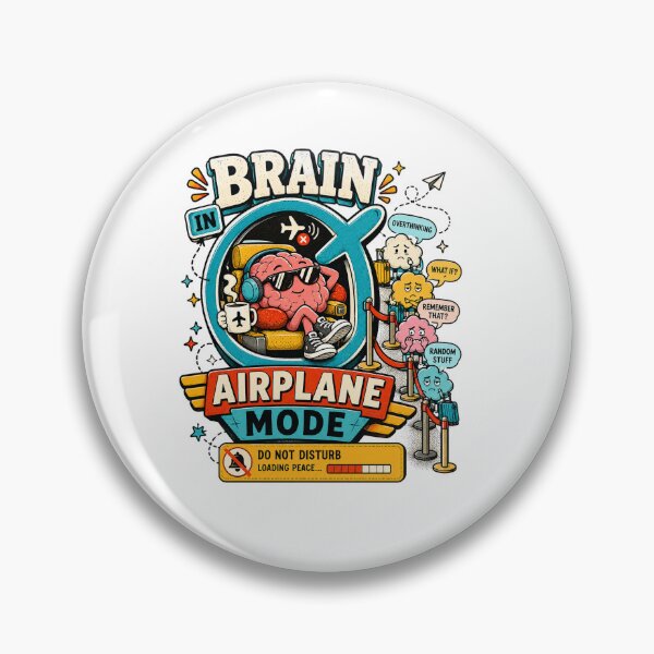 Item preview, Airplane Mode – Brain Overthinking Funny Retro Introvert designed and sold by NarpLTD.