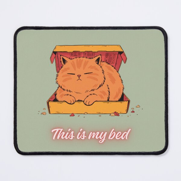 Item preview, This Is My Bed – Cute Orange Cat in Pizza Box Funny Cat Design designed and sold by Mousy17.