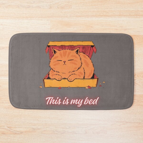 Item preview, This Is My Bed – Cute Orange Cat in Pizza Box Funny Cat Design designed and sold by Mousy17.