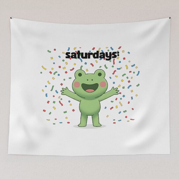 Item preview, cute frog celebrating designed and sold by Rockveil Co..
