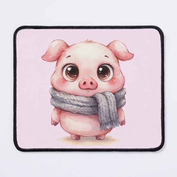 Item preview, Cute Baby Pig in Gray Scarf – Whimsical Watercolor Animal. designed and sold by SaraSumi.