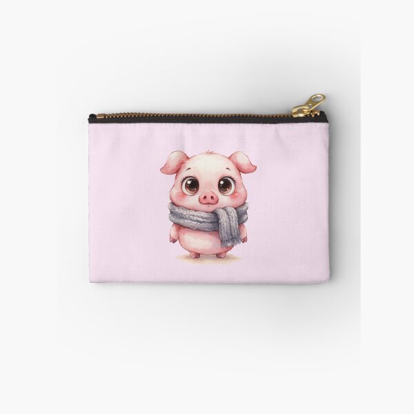 Item preview, Cute Baby Pig in Gray Scarf – Whimsical Watercolor Animal. designed and sold by SaraSumi.