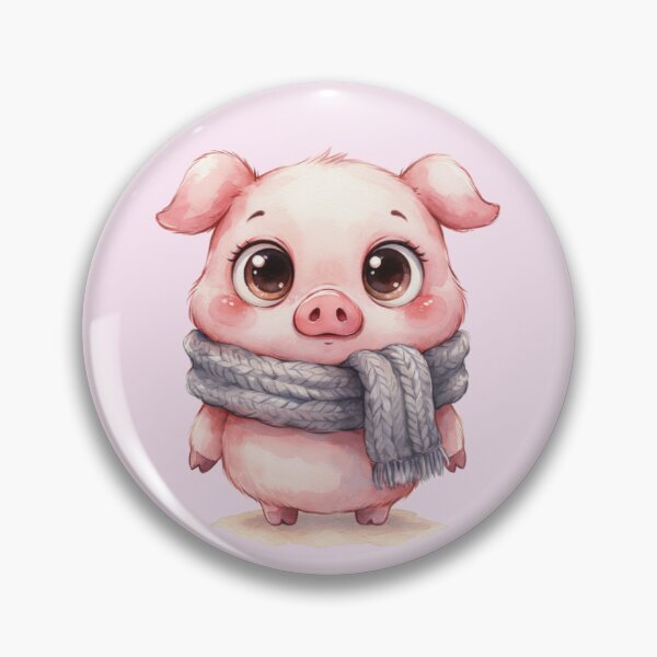 Item preview, Cute Baby Pig in Gray Scarf – Whimsical Watercolor Animal. designed and sold by SaraSumi.