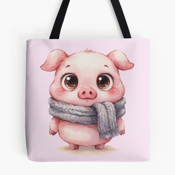 Item preview, Cute Baby Pig in Gray Scarf – Whimsical Watercolor Animal. designed and sold by SaraSumi.