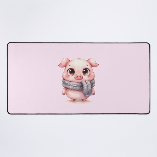 Item preview, Cute Baby Pig in Gray Scarf – Whimsical Watercolor Animal. designed and sold by SaraSumi.