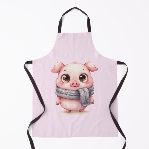 Item preview, Cute Baby Pig in Gray Scarf – Whimsical Watercolor Animal. designed and sold by SaraSumi.