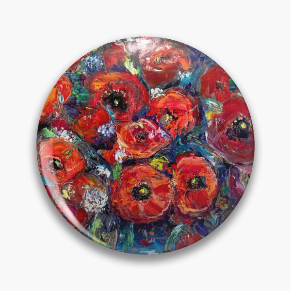 Item preview, Poppies in a Blue Glass Vase designed and sold by Natalia_Shchip.