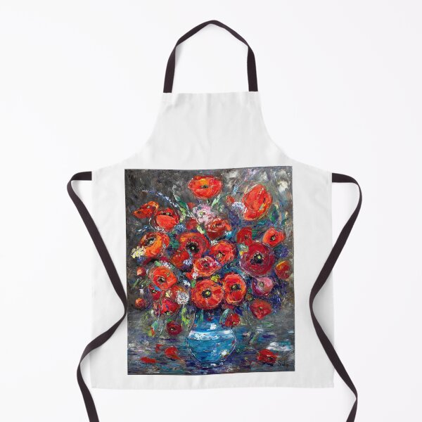 Aperçu de l'œuvre Coquelicots dans un vase en verre bleu créée et vendue par Natalia_Shchip.