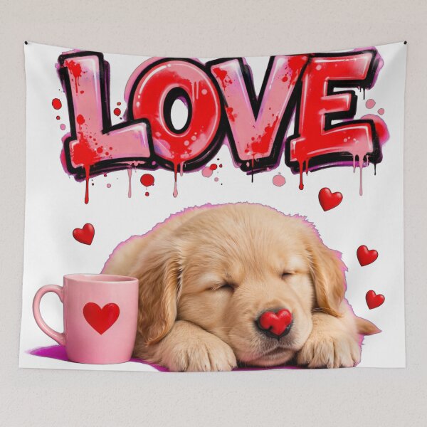 Item preview, Valentine Graffiti Puppy LOVE Hearts designed and sold by Surviving Monday Club.