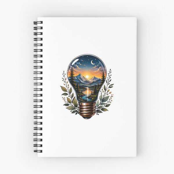 Item preview, Mountain Landscape Lightbulb Sticker | Dreamy Nature Adventure Art designed and sold by PopStickerLab22.