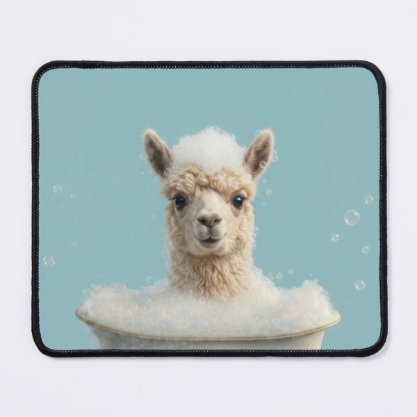 Item preview, Baby Llama Bubble Bath Cute Nursery Bathroom Wall Art designed and sold by LazyOwlStore.