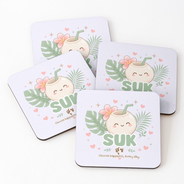 Item preview, Suk | Quiet Happiness – Cute Thai Moon & Lotus Design | Soft Thailand™ designed and sold by CosmicQuietStudio.