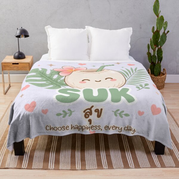 Item preview, Suk | Quiet Happiness – Cute Thai Moon & Lotus Design | Soft Thailand™ designed and sold by CosmicQuietStudio.