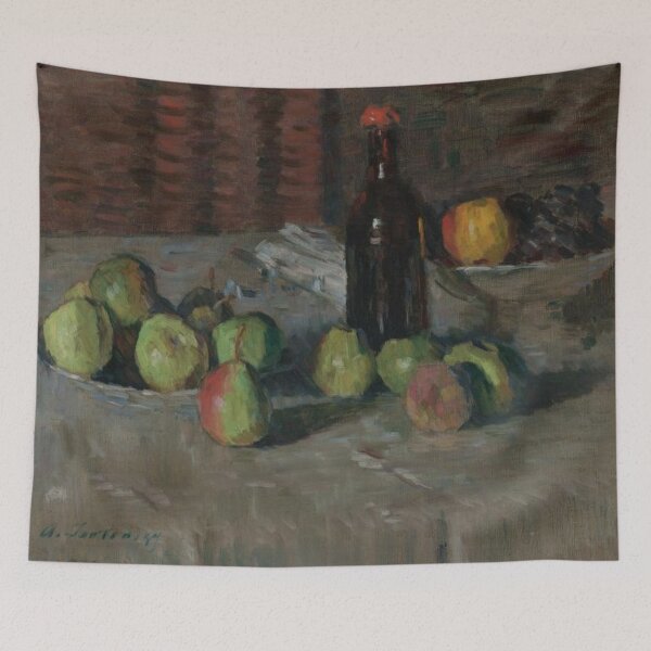 Item preview, Still Life with Apples and Bottle designed and sold by tomorrowsart.