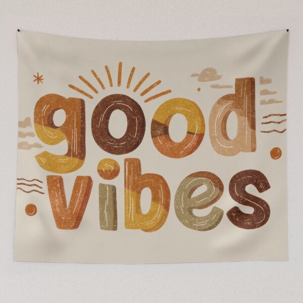 Item preview, Good vibes message with warm colors designed and sold by anytka.