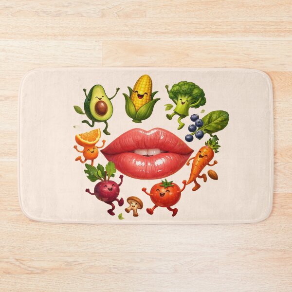 Item preview, Healthy Food Cute Vegetables Lips Art Graphic designed and sold by CreativeArtistL.