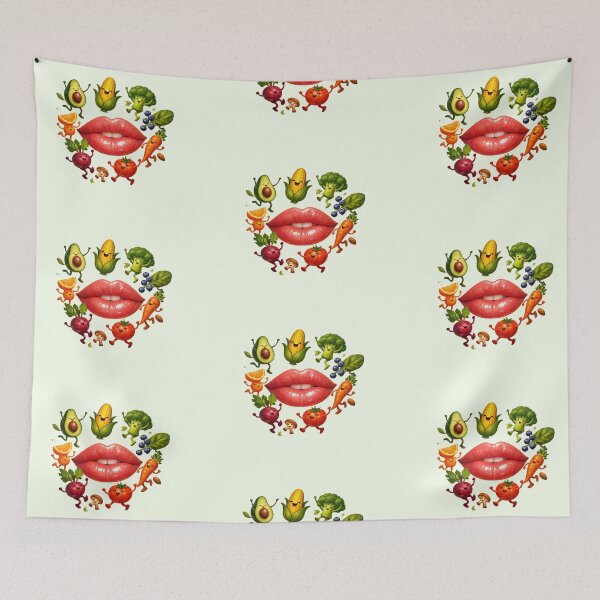 Item preview, Healthy Food Cute Vegetables Lips Art Graphic designed and sold by CreativeArtistL.