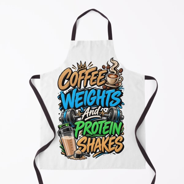 Item preview, Coffee Weights and Protein Shakes – Funny Gym Fitness Workout designed and sold by drawwiika+44.