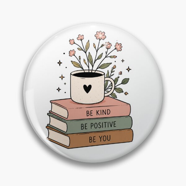 Item preview, Cute Flower Mug on Books Sticker | Be Kind Be Positive Be You designed and sold by PopStickerLab22.