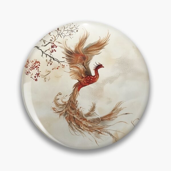 Item preview, Phoenix Pattern Asian Fenghuang Cream Russet Oriental designed and sold by Nine Lives Studio.