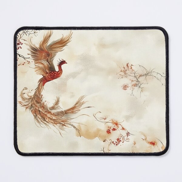 Item preview, Phoenix Pattern Asian Fenghuang Cream Russet Oriental designed and sold by Nine Lives Studio.