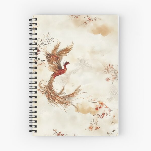 Item preview, Phoenix Pattern Asian Fenghuang Cream Russet Oriental designed and sold by Nine Lives Studio.