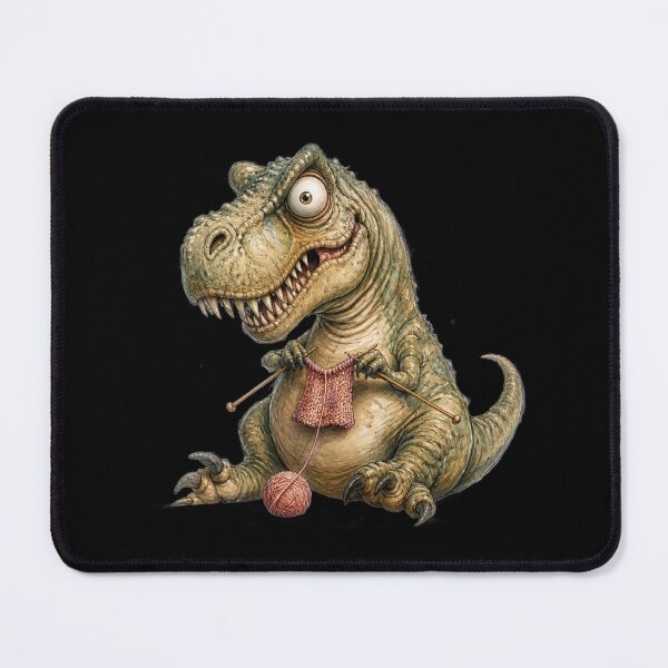 Item preview, Funny Knitting Dinosaur Cozy Crafty T Rex designed and sold by Wilcox PhotoArt.