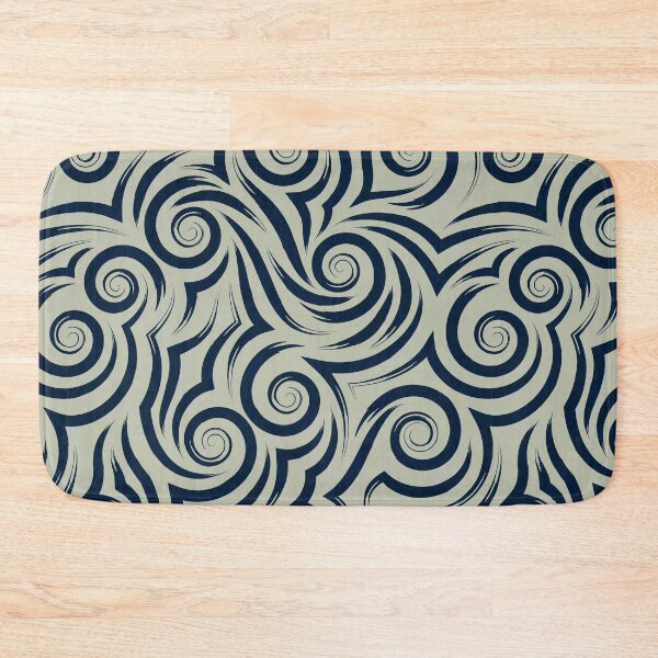 Item preview, Abstract Indigo Blue Swirl Wave Seamless Pattern designed and sold by ​Jyoti Digital Artist.