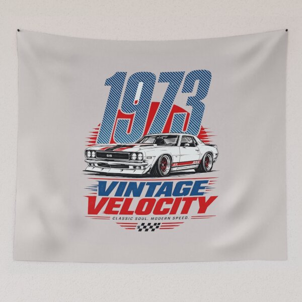 Item preview, 1973 Vintage Velocity Classic Muscle Car – Retro Automotive T-Shirt Design designed and sold by RajDeals.
