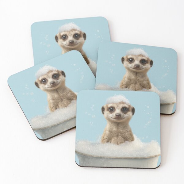 Item preview, Baby Meerkat Bubble Bath Cute Nursery Bathroom Wall Art designed and sold by LazyOwlStore.