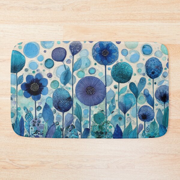 Item preview, Flowers in shades of blue and green designed and sold by anytka.