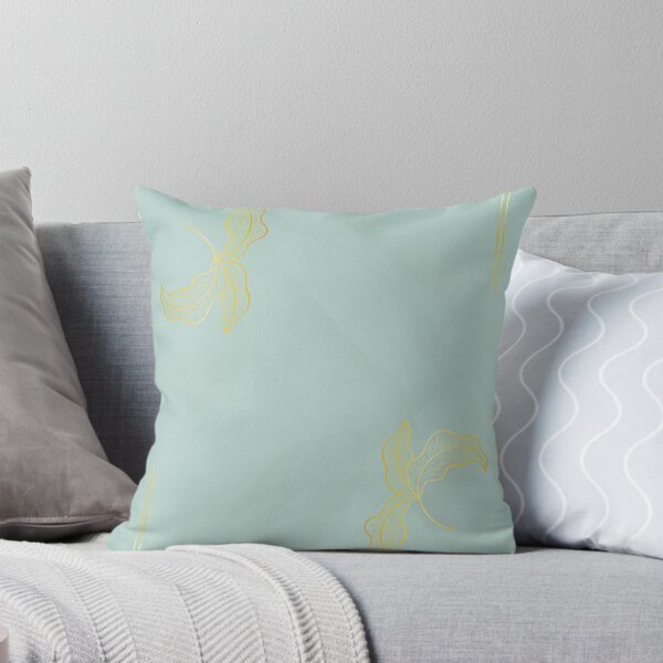 Item preview, Minimalist decorative art print with golden botanical leaves on soft sage green background designed and sold by Diseño que alegran tu día.