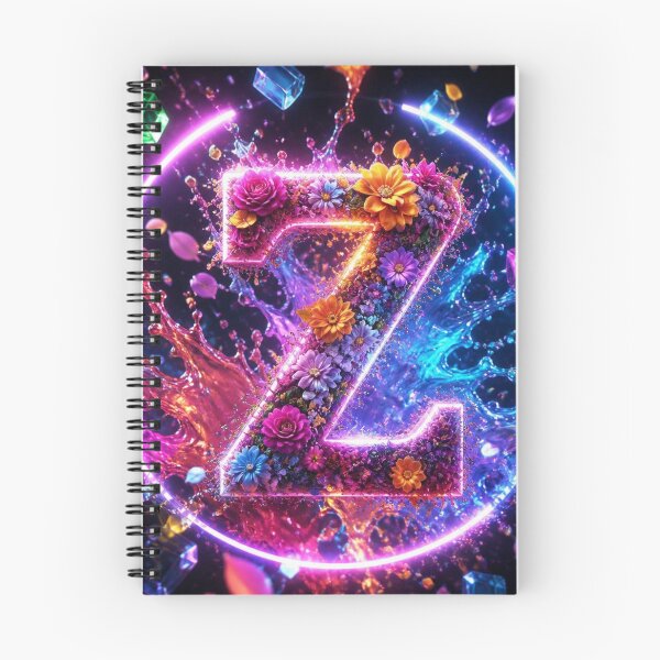 Item preview, Floral Letter Z Neon Splash – Colorful Abstract Fantasy Comforter & Shower Curtain Design. designed and sold by fbtrisha.