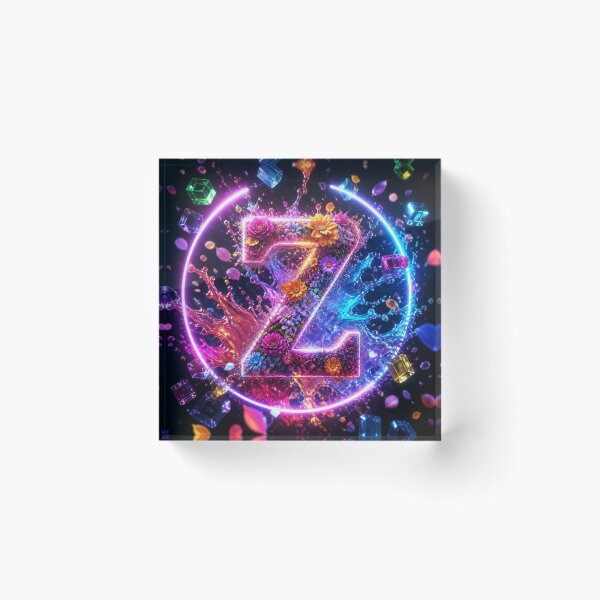Item preview, Floral Letter Z Neon Splash – Colorful Abstract Fantasy Comforter & Shower Curtain Design. designed and sold by fbtrisha.