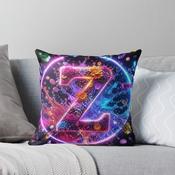 Item preview, Floral Letter Z Neon Splash – Colorful Abstract Fantasy Comforter & Shower Curtain Design. designed and sold by fbtrisha.