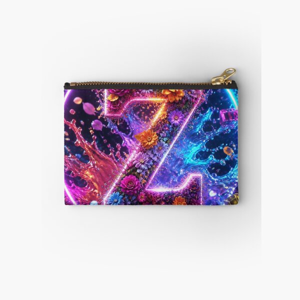 Item preview, Floral Letter Z Neon Splash – Colorful Abstract Fantasy Comforter & Shower Curtain Design. designed and sold by fbtrisha.
