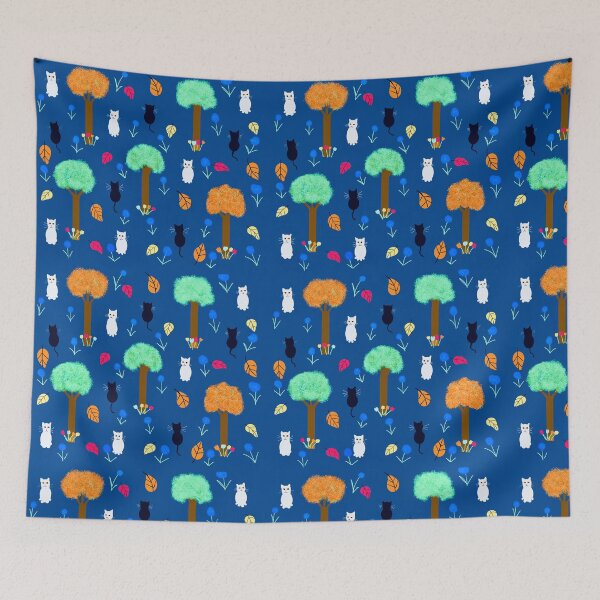 Item preview, Whimsical Cats in a Colorful Forest designed and sold by Elaine M Hayward .