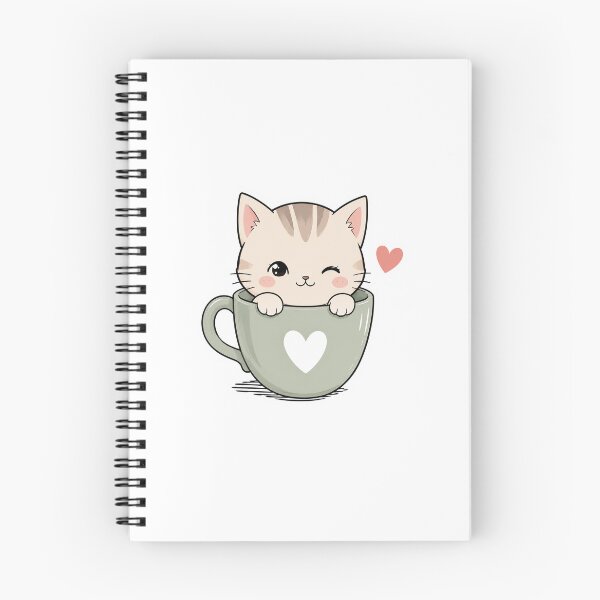 Item preview, Cute Cat in Mug Sticker | Kawaii Coffee Cat with Heart designed and sold by PopStickerLab22.