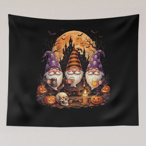 Item preview, Halloween Gnomes Haunted Castle Full Moon Fall Season designed and sold by w66aboo.