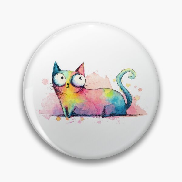 Item preview, Cute cat drawing with bright colors designed and sold by anytka.