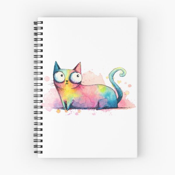 Item preview, Cute cat drawing with bright colors designed and sold by anytka.