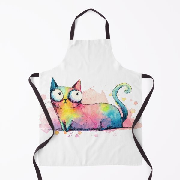 Item preview, Cute cat drawing with bright colors designed and sold by anytka.