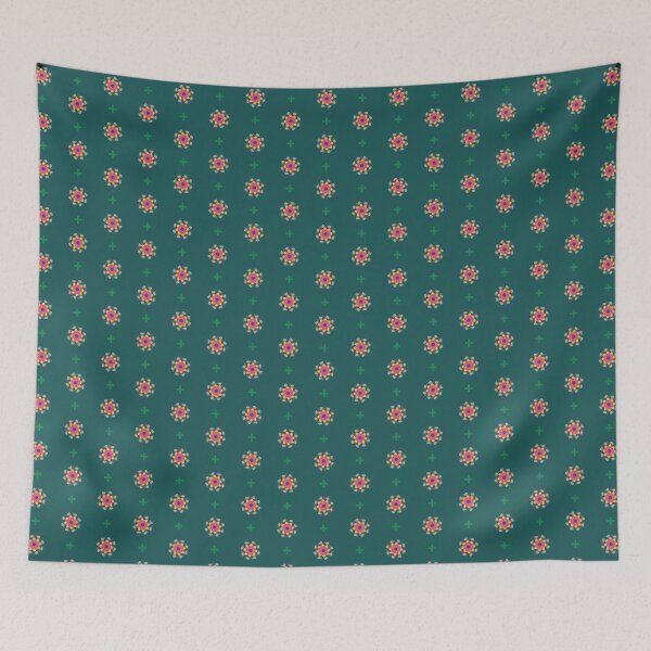 Item preview, Psychedelic Florals Print 1 - Summer Blush and Bayberry Green designed and sold by Daniel Bevis Design.
