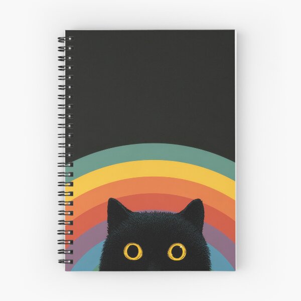 Item preview, Bright-eyed black cat, rainbow designed and sold by anytka.