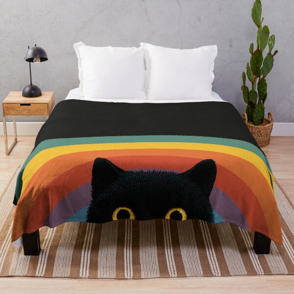 Item preview, Bright-eyed black cat, rainbow designed and sold by anytka.
