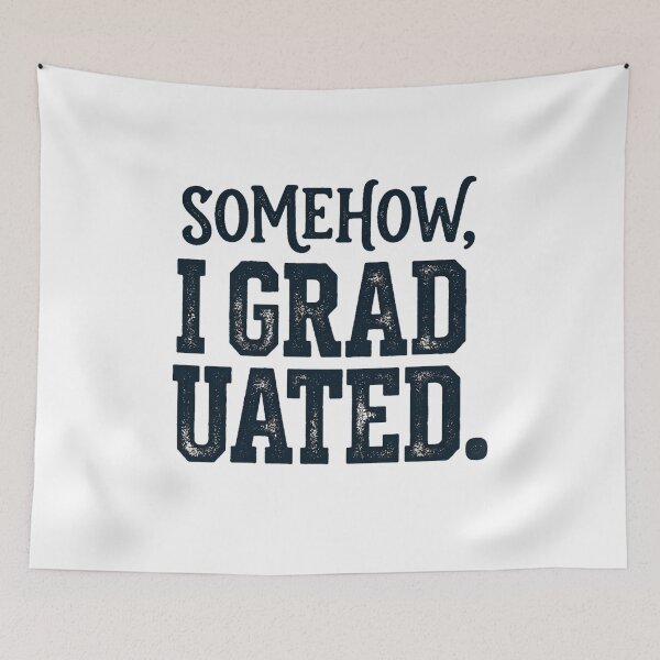 Item preview, Somehow I Graduated Funny Senior Graduate Varsity Vintage Aesthetic designed and sold by mood-draftsman.