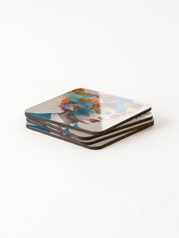 Thumbnail 4 of 5, Coasters (Set of 4), Abstract Color Explosion designed and sold by Agnisherl.