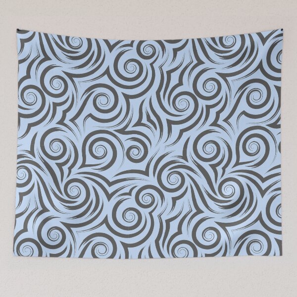 Item preview, Abstract Indigo Blue Swirl Wave Seamless Pattern designed and sold by ​Jyoti Digital Artist.