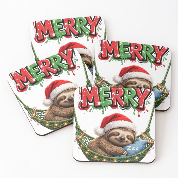 Item preview, Merry Graffiti Sloth Santa Hammock designed and sold by Surviving Monday Club.