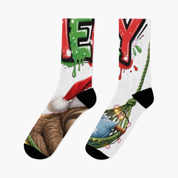 Item preview, Merry Graffiti Sloth Santa Hammock designed and sold by Surviving Monday Club.